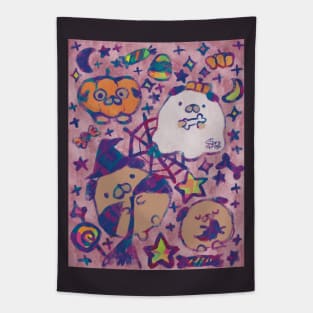 Happy Pug-O-Ween! #2 coloured Tapestry