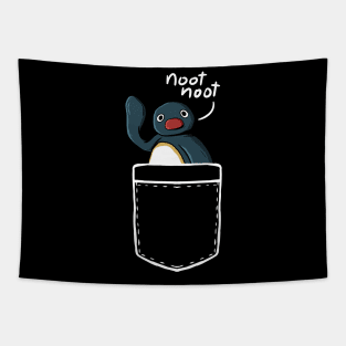 Noot Noot Funny Penguin Meme Pocket Tapestry