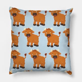 Multi Pattern Bull Cute Funny Adorable Animals Kawaii Pillow