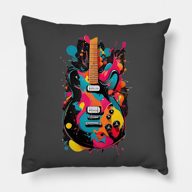 Splash Guitar Pillow by newbeltane