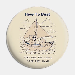 How To Boat - 1bit Pixelart Pin