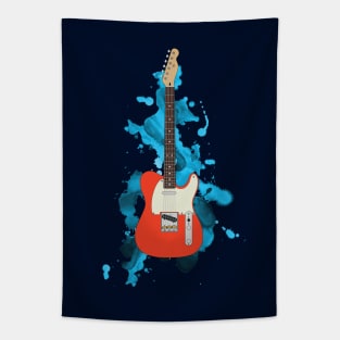 T-Style Electric Guitar Fiesta Red Color Tapestry