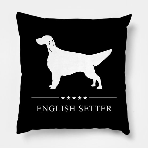 English Setter Dog White Silhouette Pillow by millersye