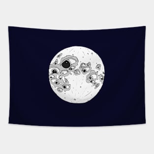 Full Moon Crater Eyes Tapestry