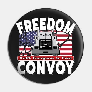 USA FREEDOM CONVOY USA FLAG - FREEDOM CONVOY 2022 -FLAG HEARTS WHITE LETTERS Pin