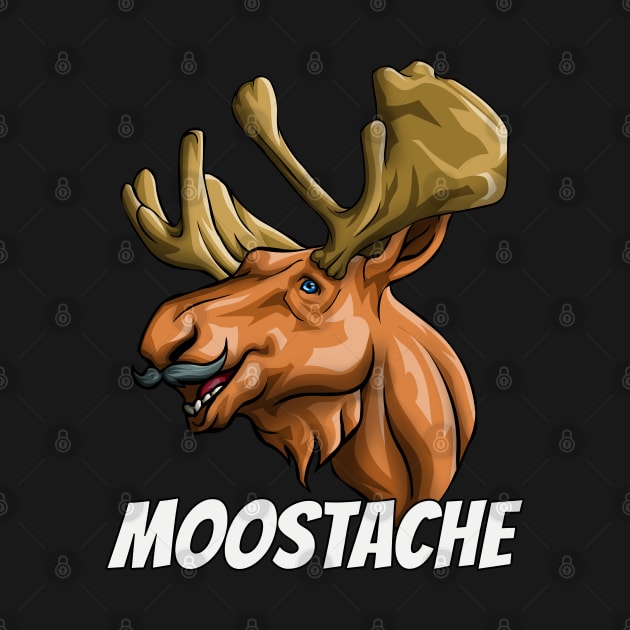 Funny Moostache Dad Joke Animal Moose Mustache Fathers Gift by Blink_Imprints10