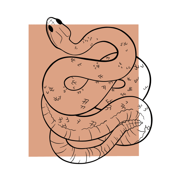 Rattlesnake with Peach Color Block by JBeasleyDesigns