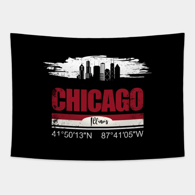 Chicago Illinois City Tapestry by DimDom