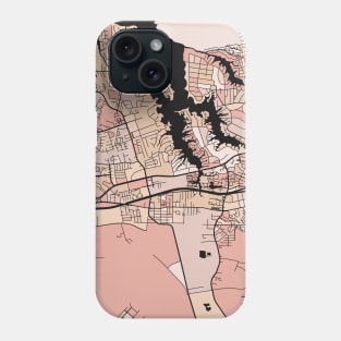 Virginia Beach Map Pattern in Soft Pink Pastels Phone Case