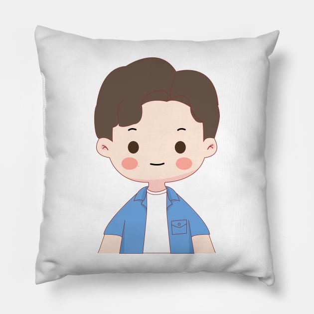 cute handsome boy Pillow by BINTSTUDIO