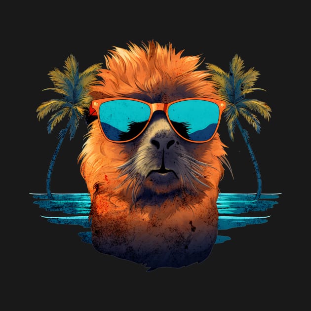 Retro Wave Alpaca Guinea Pig Good Vibes Shirt by Miami Neon Designs