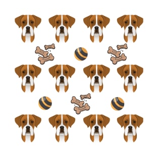 Boxer dog with ball and treats pattern T-Shirt