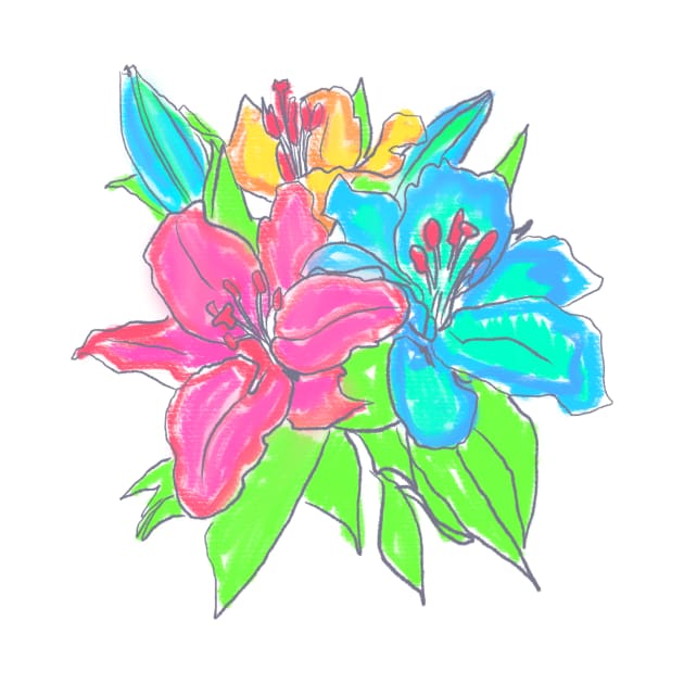 Colorful Lilly flowers by lexxiiimarie