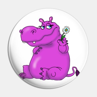 Daisy Hippo Pin