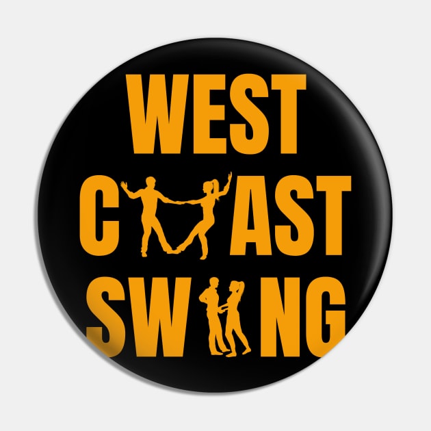 West Coast Swing Couple Dancer Design Pin by echopark12