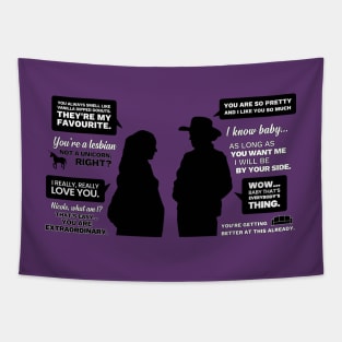 WayHaught Silhouette Quotes Tapestry