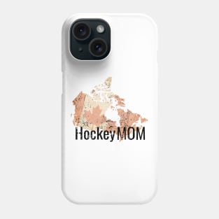 Hockey Mom with Canada flag in Sepia Phone Case