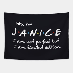 Yes I Am Janice I Am Not Perfect But I Am Limited Edition Birthday Tapestry