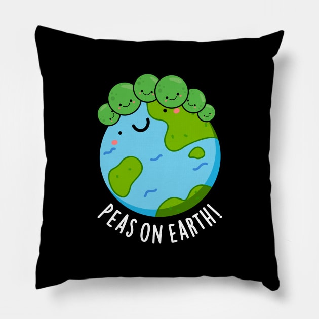 Peas On Earth Cute Veggie Peace Pun Pillow by punnybone