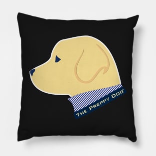 Preppy Golden Retriever Silhouette Pillow