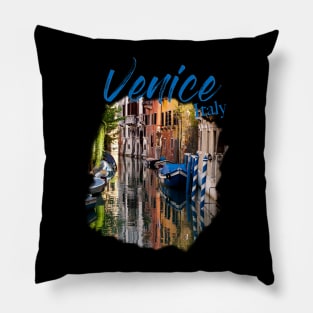 Venice, Italy: Colorful Canal Pillow