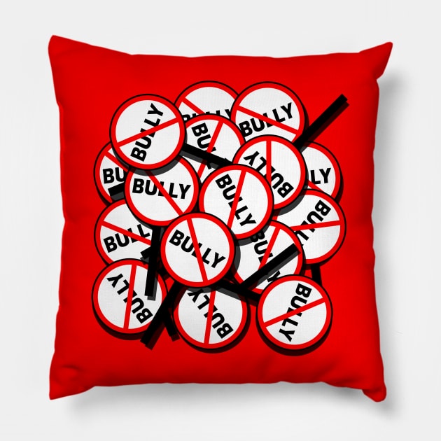 No Bully sign Pillow by Capturedtee