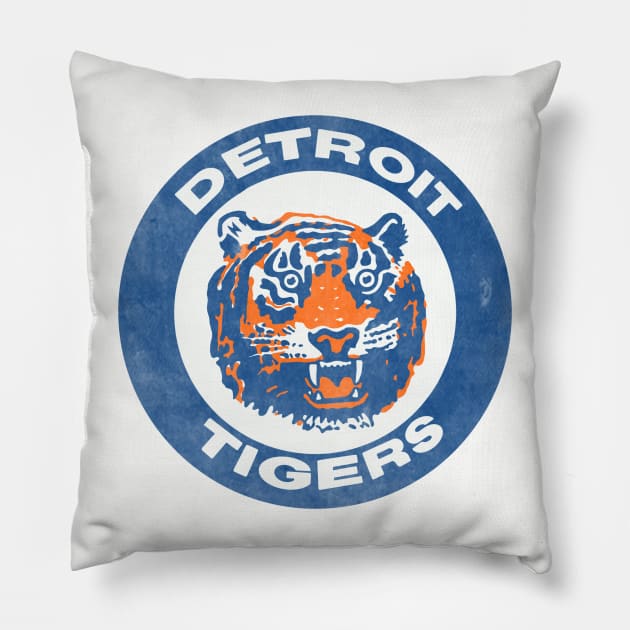 Detroit Tigers Vintage Pillow by Yossh