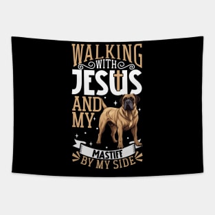 Jesus and dog - Assyrian Mastiff Tapestry