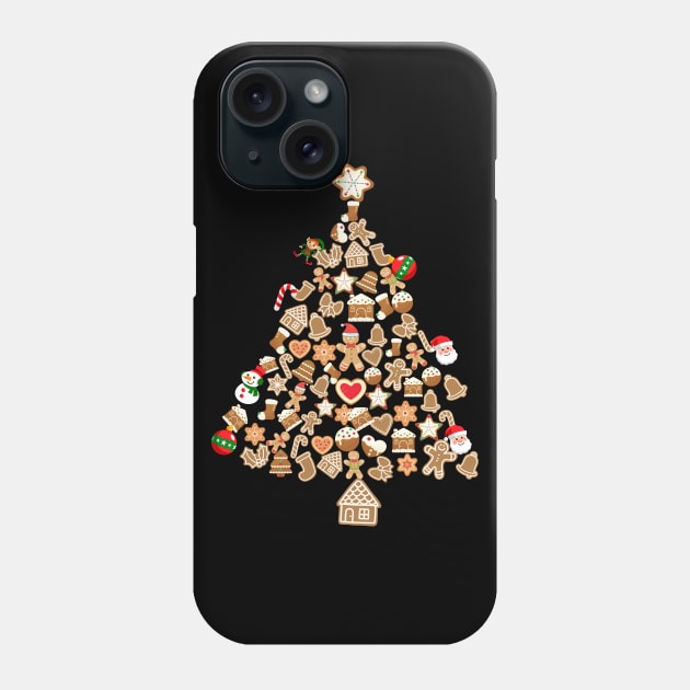 Gingerbread Man Christmas Tree Gingerbread Decor Phone Case by aaltadel