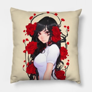 Anime Rose Girl Pillow