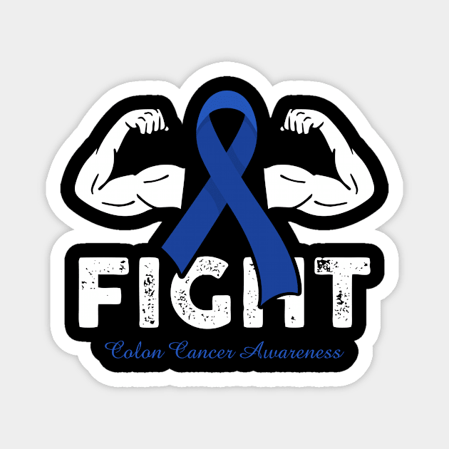 Fight Colon Cancer Awareness Warrior Ribbon Gift Magnet by AKIFOJWsk