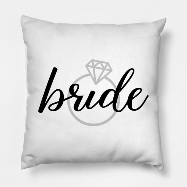 Bride with Diamond Engagement Ring Pillow by designminds1