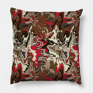 Raspberry Truffle Marble - Digital Paint Spill Pillow