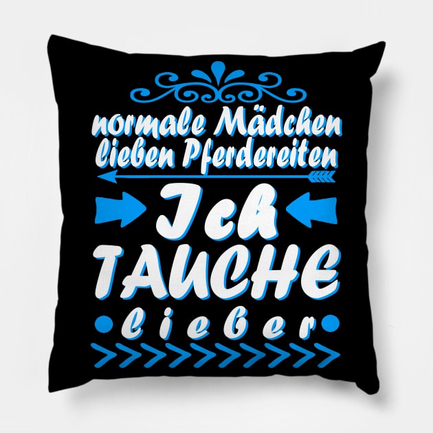 Tauchen Mädchen Frauen Scuba Delfin Spruch Pillow by FindYourFavouriteDesign