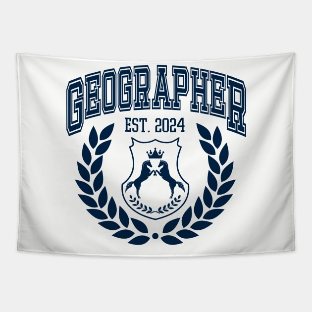 Geography Graduation College, Geographer Grad 2024 Tapestry by WaBastian