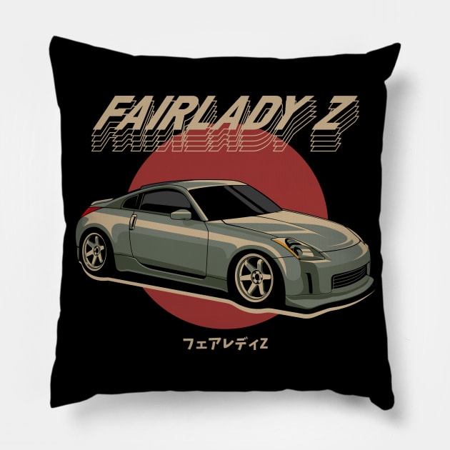 Sumo power Fairlady Z 350z Pillow by pujartwork