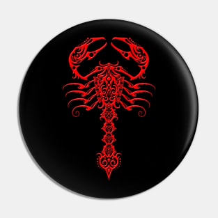 Red and Black Tribal Scorpion Pin