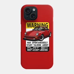 The iconic aircooled flat six german sports car with warning advice Phone Case