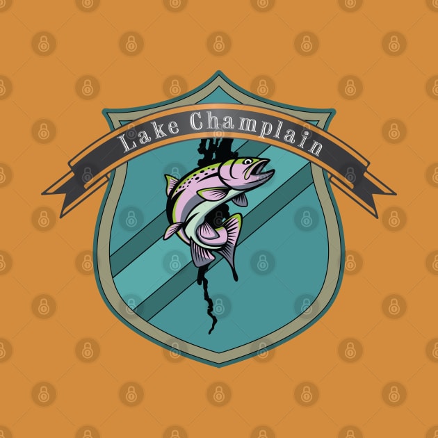 Lake Champlain Trout Badge by Designs by Dro