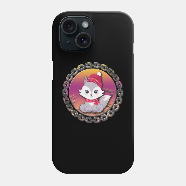 xmas winter fox Phone Case by GreyMoonStudio