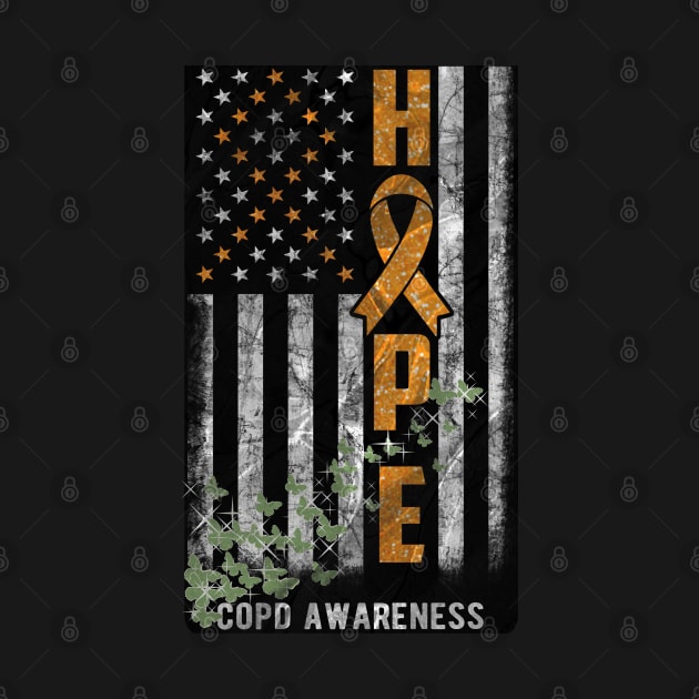 COPD Awareness Hope Flag Green Butterflies by mythikcreationz