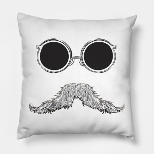 Cool moustache with glasses Pillow
