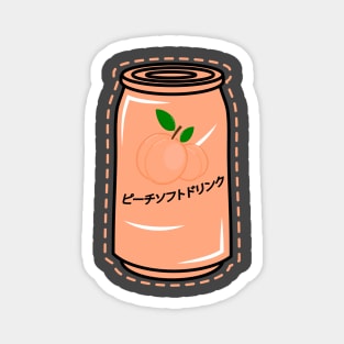 Kawaii Japanese Peach Soft Drink Kanji Aesthetic Streetwear Magnet