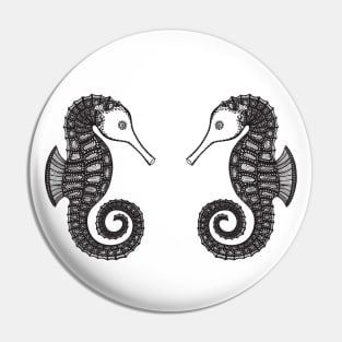 Seahorses in Love - cool and cute animal design - light colors Pin