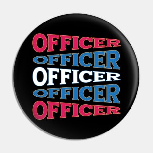 TEXT ART USA OFFICER Pin