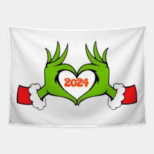 Grinch Heart 2024 Tapestry