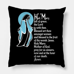 Hail Mary Full of Grace Our Blessed Mother Mary Rosary Pillow
