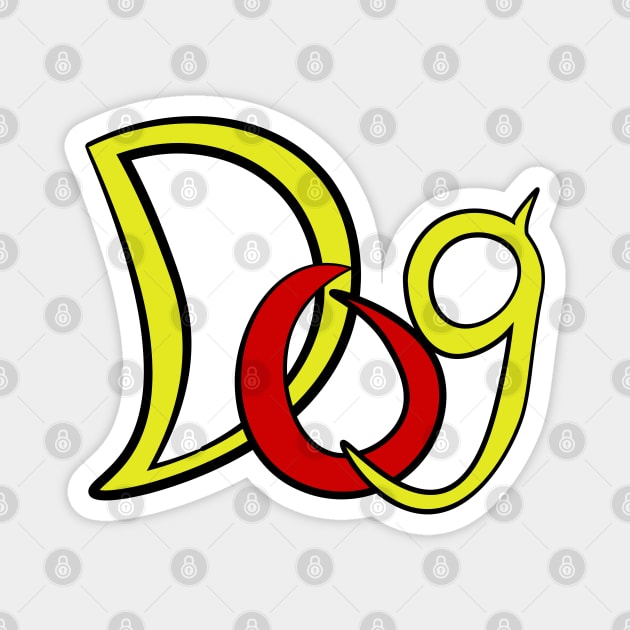 Dog - Groovy Typography - Pop Art Retro Magnet by TuncGK