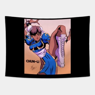 Melanated Chun-Li Tapestry