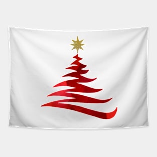 Red Christmas Tree Tapestry